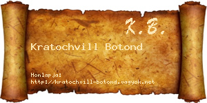 Kratochvill Botond névjegykártya